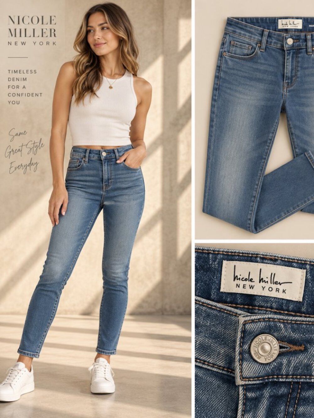Nicole Miller New York Soho High Rise Skinny Crop Jeans Women’s Size 8 Medium